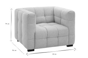 Fauteuil design en tissu effet velours texturé beige CORTO
