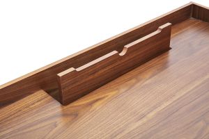 Bureau scandinave bois foncé avec rangements 2 tiroirs L100 cm HALLEN