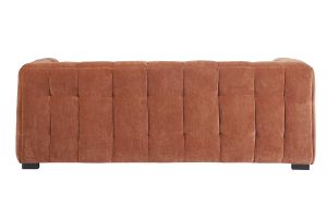 Sofá de diseño de 3 plazas en tela de terciopelo terracota CORTO