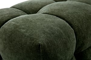 Pouf repose-pieds design en tissu effet velours vert kaki CORTO