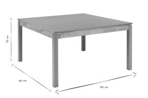 Table à manger carrée bois clair L140 cm SYLVA