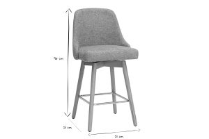 Tabourets de bar scandinaves pivotants 360° en tissu effet velours texturé vert céladon et bois hêtre massif H65 cm (lot de 2) HASTA