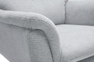 Fauteuil pivotant en tissu chenille gris et métal noir JONAH