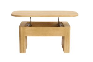Mesa baja elevable rectangular de madera de mango maciza L100 cm LATIGO