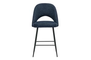 Tabourets de bar en tissu effet velours texturé bleu foncé H65 cm (lot de 2) COSETTE