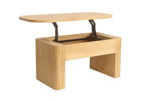 Mesa baja elevable rectangular de madera de mango maciza L100 cm LATIGO