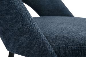 Tabourets de bar en tissu effet velours texturé bleu foncé H65 cm (lot de 2) COSETTE