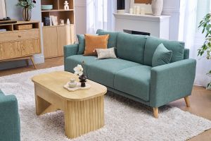 Mesa baja elevable rectangular de madera de mango maciza L100 cm LATIGO