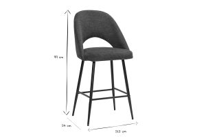 Tabourets de bar en tissu effet velours texturé bleu foncé H65 cm (lot de 2) COSETTE