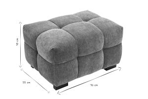 Pouf repose-pieds design en tissu effet velours terre brûlée CORTO