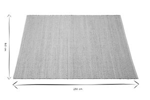 Tapis rectangulaire beige en jute et coton tissé 160 x 230 cm CAMAO