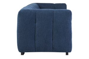 Canapé design 3 places en tissu effet velours texturé bleu foncé CORTO