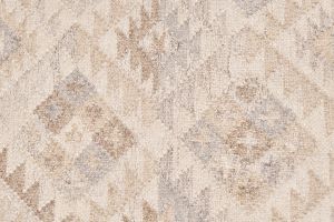 Tapis berbère beige à motifs en laine et coton 60 x 120 cm MAKAÏ