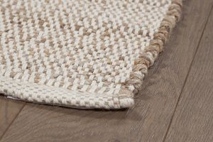 Tapis rectangulaire beige en jute et coton tissé 160 x 230 cm CAMAO