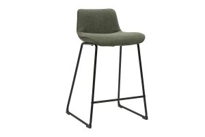 Tabourets de bar en tissu vert kaki et métal H65 cm (lot de 2) BOOST