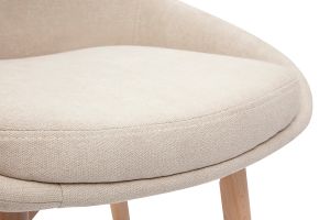 Chaises scandinaves en tissu effet velours beige et bois clair massif (lot de 2) HOLO