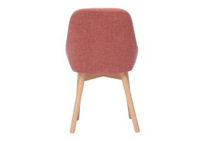 Chaises scandinaves en tissu effet velours texturé terracotta et bois clair massif (lot de 2) HOLO