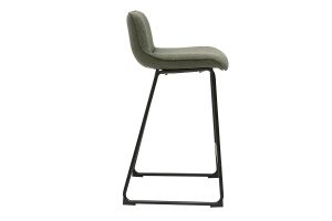 Tabourets de bar en tissu vert kaki et métal H65 cm (lot de 2) BOOST