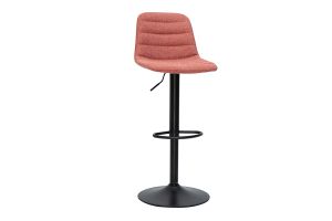 Tabourets de bar réglables en tissu effet velours texturé terracotta et métal (lot de 2) SAURY