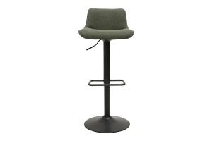 Tabourets de bar réglables pivotants 360° en tissu vert kaki et métal noir (lot de 2) BOOST