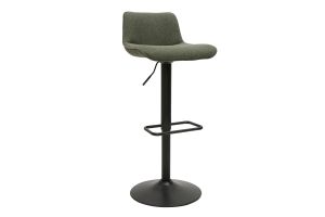 Tabourets de bar réglables pivotants 360° en tissu vert kaki et métal noir (lot de 2) BOOST