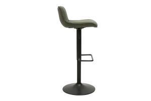 Tabourets de bar réglables pivotants 360° en tissu vert kaki et métal noir (lot de 2) BOOST