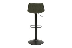 Tabourets de bar réglables pivotants 360° en tissu vert kaki et métal noir (lot de 2) BOOST