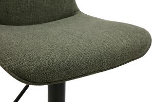 Tabourets de bar réglables pivotants 360° en tissu vert kaki et métal noir (lot de 2) BOOST