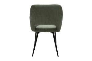 Chaises en tissu velours côtelé vert kaki et métal noir (lot de 2) LAURETTE