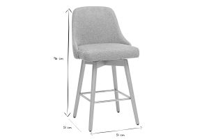 Tabourets de bar scandinaves pivotants 360° en tissu effet velours texturé terracotta et bois hêtre massif H65 cm (lot de 2) HASTA