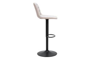 Tabourets de bar réglables en tissu effet velours texturé beige et métal (lot de 2) SAURY
