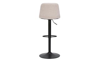 Tabourets de bar réglables en tissu effet velours texturé beige et métal (lot de 2) SAURY