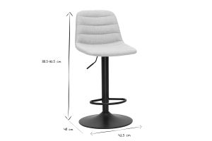 Tabourets de bar réglables en tissu effet velours texturé beige et métal (lot de 2) SAURY