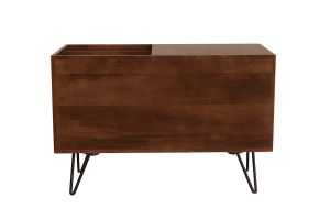 Buffet de rangement vinyles en bois manguier massif teinté et métal L90 cm BOOGIE