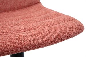 Tabourets de bar réglables en tissu effet velours texturé terracotta et métal (lot de 2) SAURY