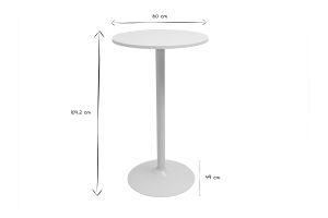 Table haute design ronde blanche D60 cm CALISTA