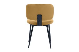 Chaises en tissu velours bronze et métal noir (lot de 2) ATRIUM