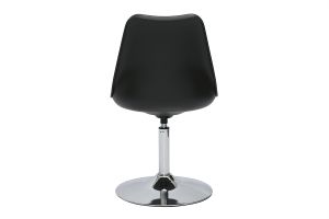 Chaise design pivotante noire et métal chromé STEEVY V2