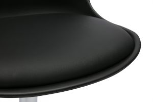 Chaise design pivotante noire et métal chromé STEEVY V2