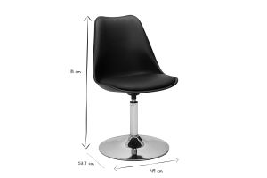Chaise design pivotante noire et métal chromé STEEVY V2