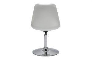 Chaise design pivotante blanche et métal chromé STEEVY V2