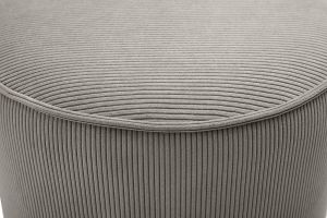 Pouf rond en tissu velours côtelé taupe D40 cm PAUL