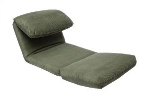 Chauffeuse 1 place convertible en tissu velours côtelé vert kaki SPENCER
