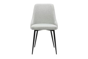 Chaises design en tissu effet velours texturé gris clair et métal noir (lot de 2) CULT