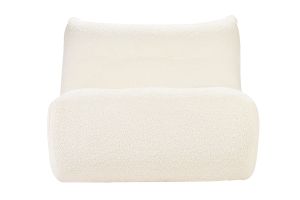 Fauteuil lounge en tissu bouclette blanc cassé BUMPY