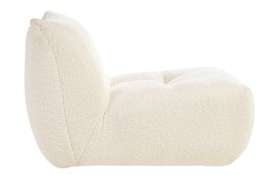 Fauteuil lounge en tissu bouclette blanc cassé BUMPY