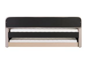 Lit gigogne en tissu taupe 90 x 190 cm EDISON