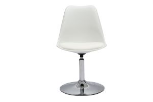 Sedia design girevole bianca e metallo cromato STEEVY V2