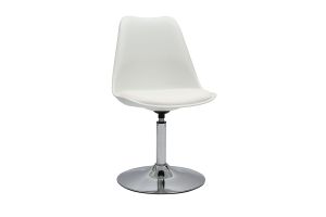 Sedia design girevole bianca e metallo cromato STEEVY V2