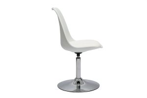 Sedia design girevole bianca e metallo cromato STEEVY V2